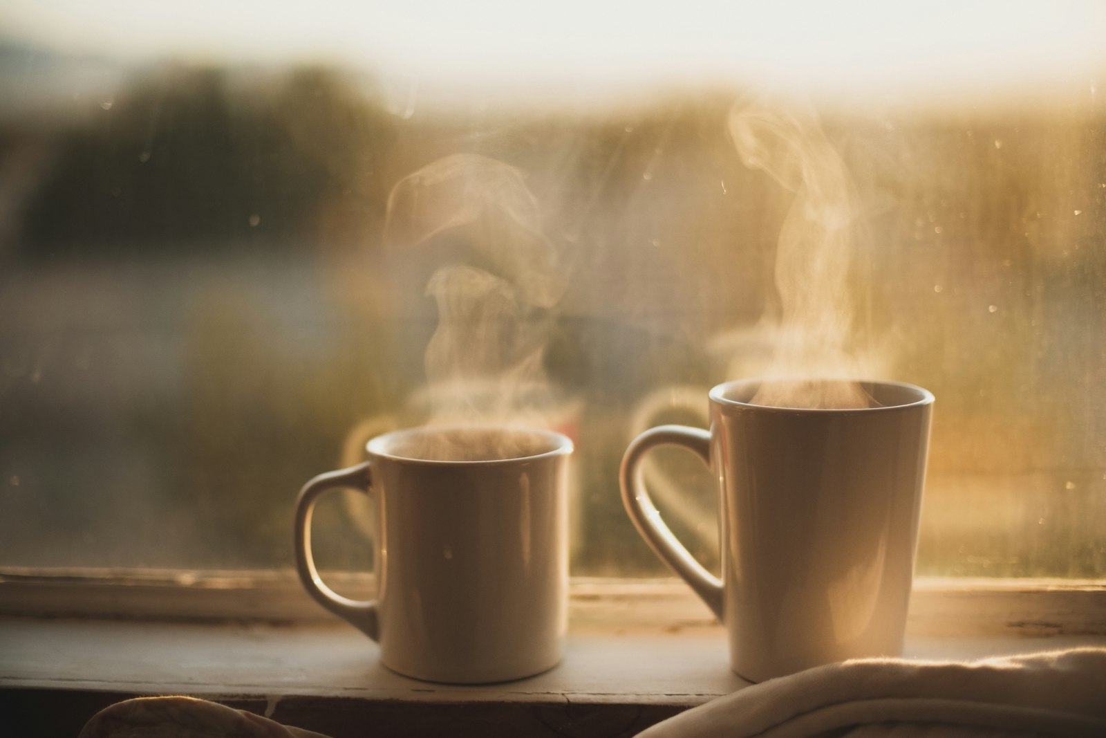 Several steaming hot winter cocktails in glass mugs with cinnamon and citrus